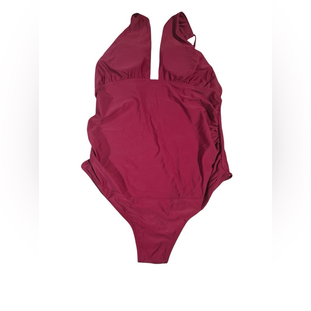 Elegant Burgundy One-Piece Swimsuit